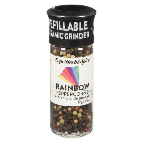 Cape Herb and Spice - Rainbow Peppercorns with Grinder