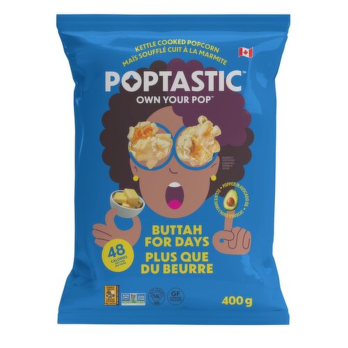 Poptastic - Buttah For Days Kettle Cooked Popcorn, Family Size