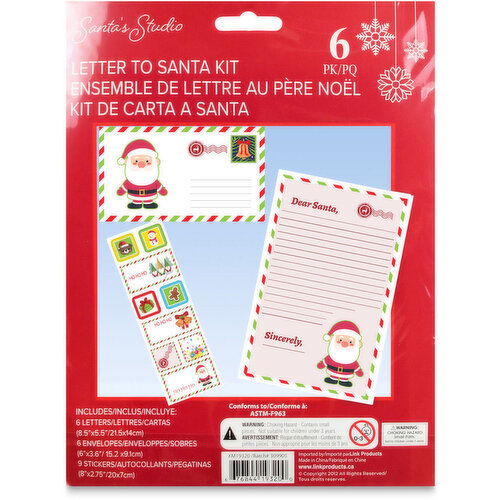 Santa's Studio - Letter To Santa Kit, 6 Pack