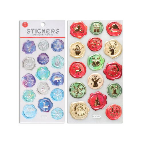 Christmas - Xmas Foil Embossed Pop-Up Holidy Seal