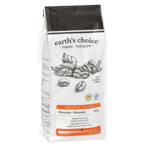 Earths Choice - Coffee Whole Bean Peruvian Organic