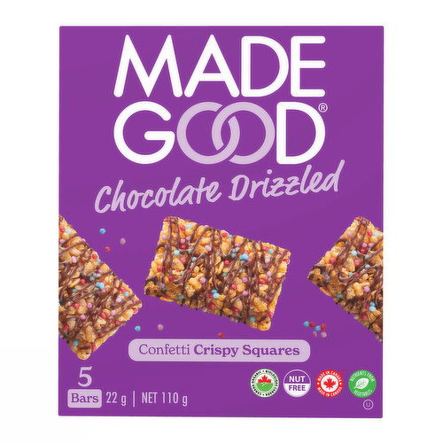 Made Good - Confetti Chocolate Drizzled Crispy Squares