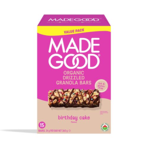Made Good - Birthday Cake Chocolate Drizzled Granola Bar