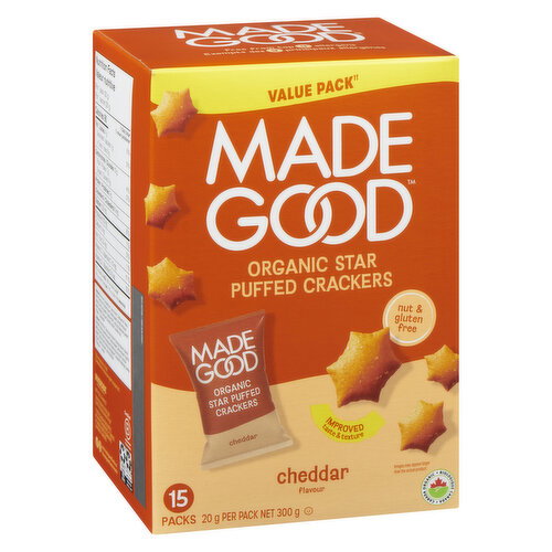 Made Good - Star Puffed Crackers, Cheddar