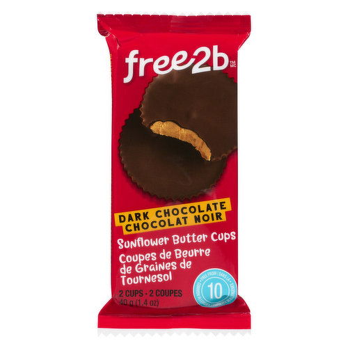 Free2b - Sunflower Butter Cups, Dark Chocolate