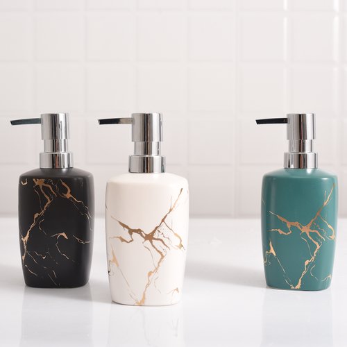 BOUTIQUE - Marble Metallic Soap Pump Aqua