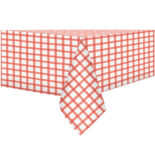 BOUTIQUE - Red Plaid PVC Print Tablecloth
