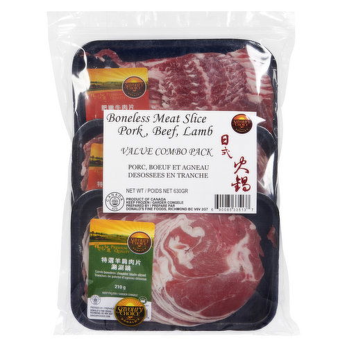 Savoury Choice - Boneless Meat Slices, Pork, Beef, Lamb