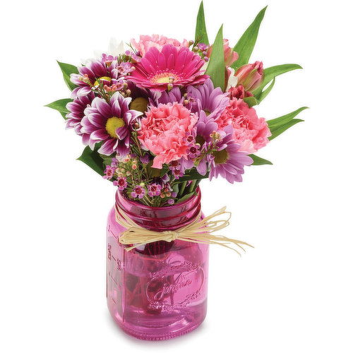 Mason Jar - Floral Arrangement, Fresh Bouquet