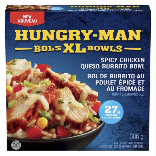 HUNGRY MAN - XL Bowls - Spicy Chicken Queso Burrito Bowl