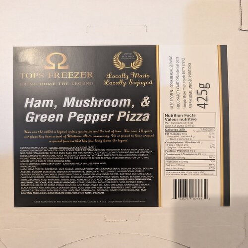 Tops Freezer - Personal Ham, Mushroom, & Green Pepper Pizza