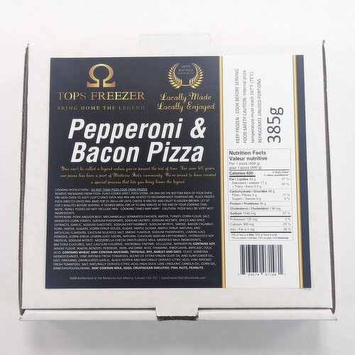 TOP FREEZER - Personal Pepperoni Bacon Pizza