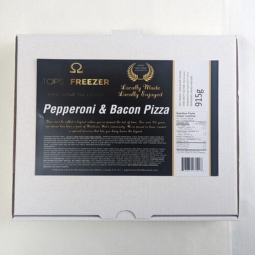 TOP FREEZER - Large Size Pepperoni Bacon Pizza