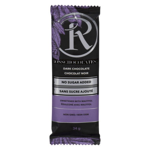 Rosschocolate - Dark Chocolate Bar No Sugar Added