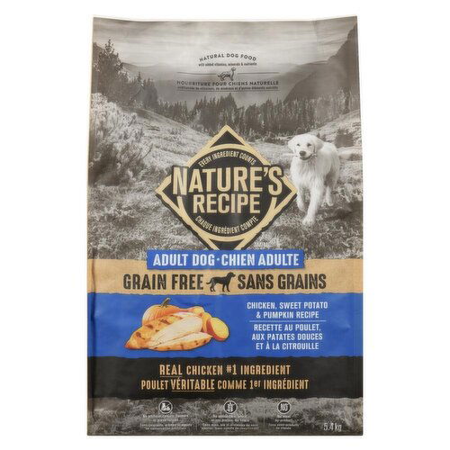 NATURES RECIPE - Grain Free Natural Dog Food Adult Dog Chicken, Sweet Potato & Pumpkin Recipe
