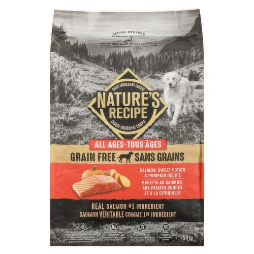 NaturesRecipe - Grain Free Natural Dog Food All Ages Salmon, Sweet Potato & Pumpkin Recipe