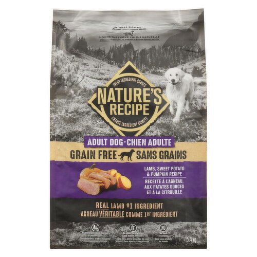 NATURES RECIPE - Grain Free Natural Dog Food Adult Dog Lamb, Sweet Potato & Pumpkin Recipe