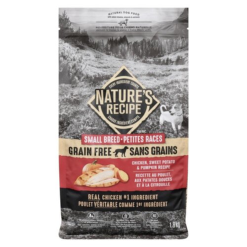 Nature's Recipe - Grain Free Natural Dog Food Small Breed Chicken, Sweet Potato & Pumpkin Recipe