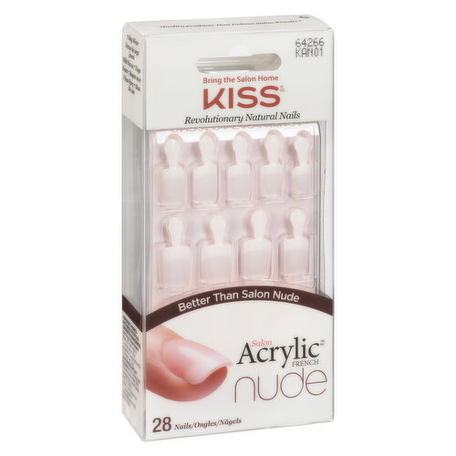 KISS - Salon acrylic nails in French nude Breathtaking, 28 Nails