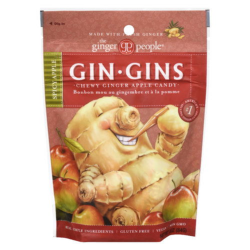 The Ginger People - Gin Gins Chewy Ginger Candy Spicy Apple