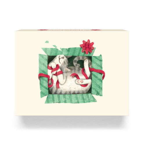 Holiday Collection - Christmas Boxed Cards Cat in Box, 12 Pack