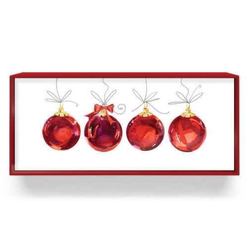 Holiday Collection - Christmas Boxed Cards Red Bulbs, 12 Pack