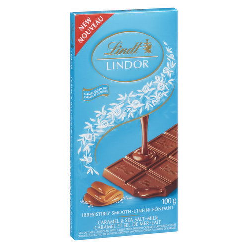 Lindt - Milk Chocolate Bar - Caramel & Sea Salt