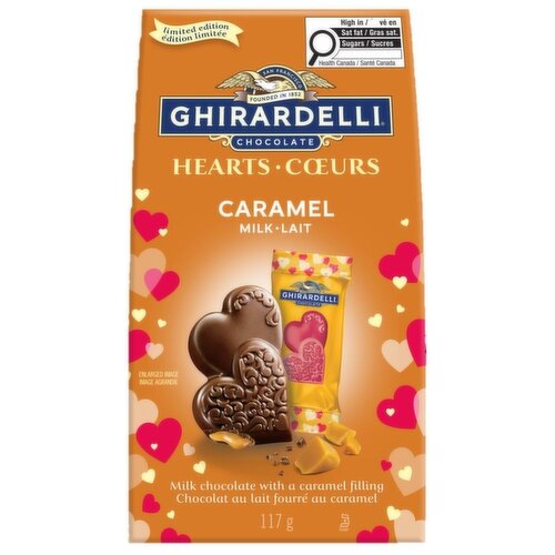 GHIRARDELLI - Milk Chocolate Hearts with Caramel Filling, Limited Edition