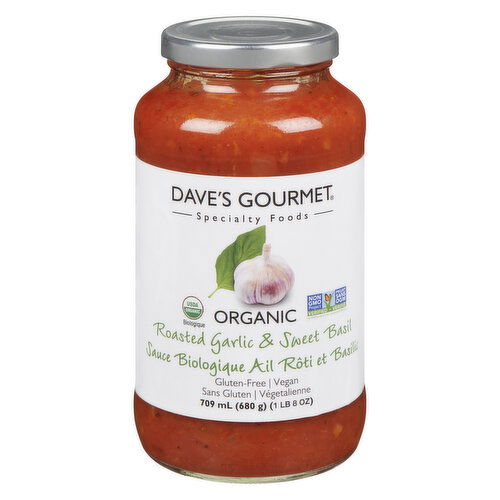 Dave's Gourmet - Organic Roasted Garlic & Sweet Basil Pasta Sauce