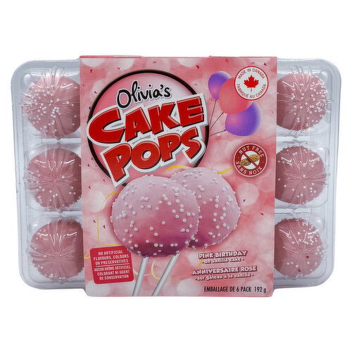 OLIVIA'S CAKE POPS - Pink Birthday 6 Pack