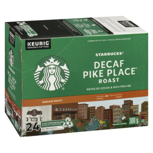 Starbucks - Decaf Pike Place K-Cups, Medium Roast