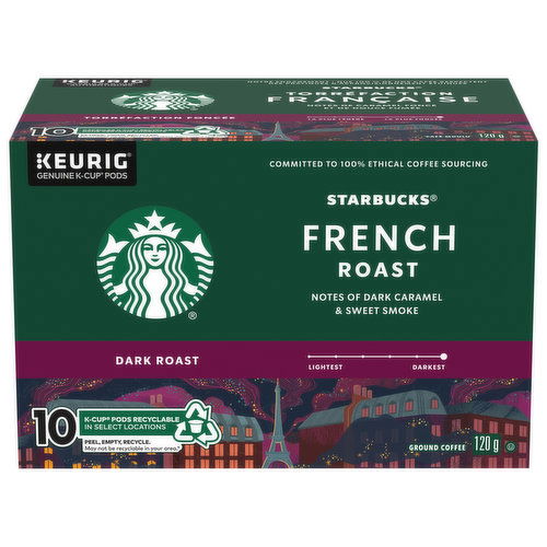 Starbucks - French Roast Coffee K-Cups, Dark Roast