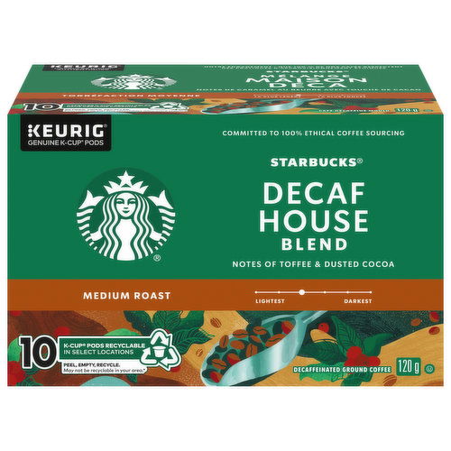 Starbucks - Decaf House Blend Coffee K-Cups, Medium Roast