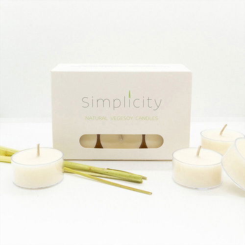 Simplicity Candles - Tealights 12 Pack Lemon