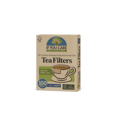 If You Care - Unbleached Tea Filters Short