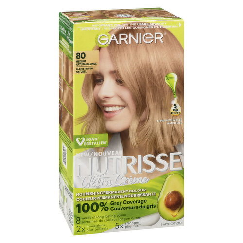 GARNIER - Nutrisse Cream - Medium Natural Blonde Shade 80