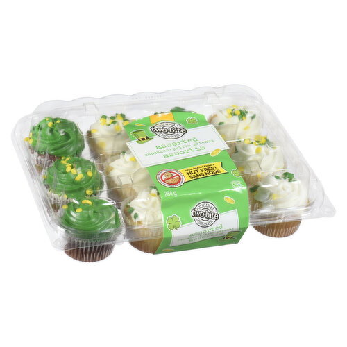 Two-Bite - St Patrick's Cupcakes, Assorted, 12 Pack
