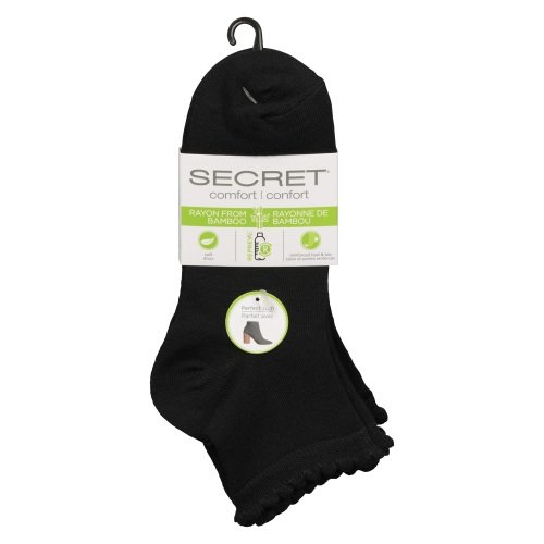 Secret - Black Quarter Scallop Top Socks