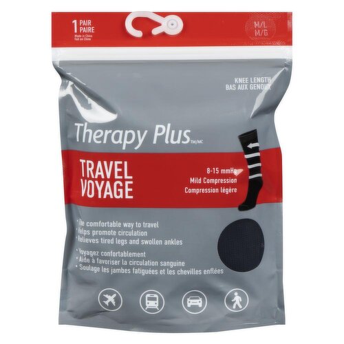 ThepyPlus - Plus Travel Socks Knee Length, Black, M/L