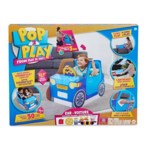 Pop2play - 2-in-1 Car Blue