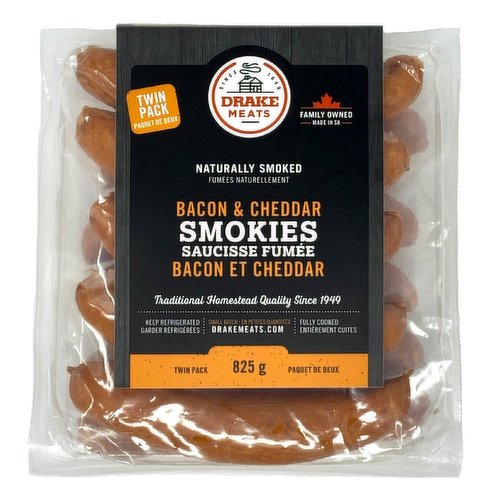 DRAKE MEATS - Bacon & Cheddar Smokies