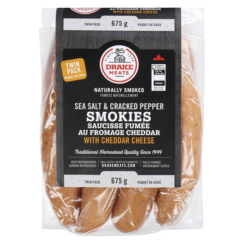 DRAKE MEATS - Salt & Pepper Smokies W/Cheddar