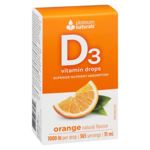 Platinum Naturals - Vitamin D3 1000IU Liquid Orange