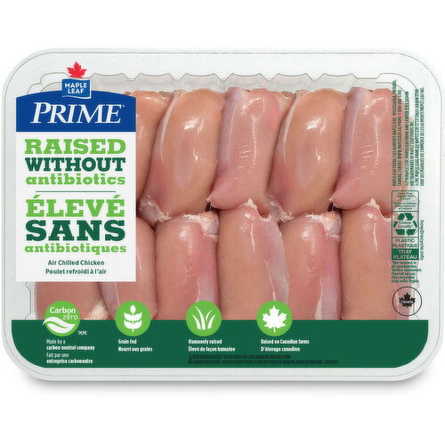 Maple Leaf - Prime - Raised Without Antibiotics Boneless Skinless Chicken Thigh, Value Pack