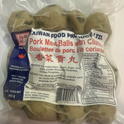 TAIWAN FOOD PRODUCTS - TFP Pork Meatbell With Cilantro