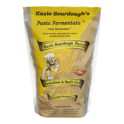 Kaslo Sourdough's - Pasta Fermenta, Semolina & Spelt Clear Fusilli