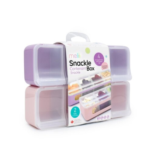 melii - 4 Compartment Snackle Box - Pink & Purple