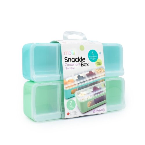 melii - 4 Compartment Snackle Box- Blue & Green