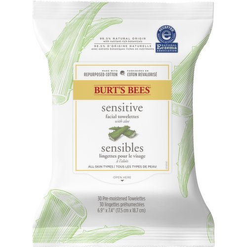 Burt's Bees - Facial Cleansing Towelettes w/ Cotton Extract