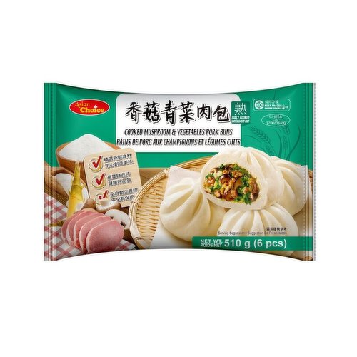 Asian Choice - Cooked Mushroom & Vegetables Buns